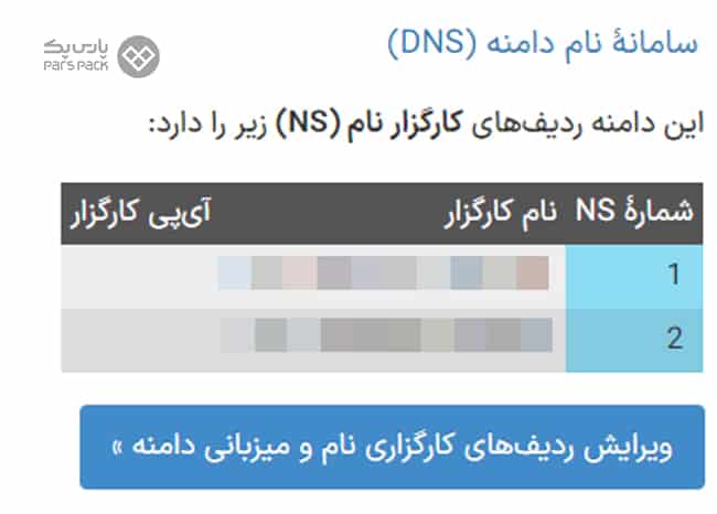 مشاهده dns های دامنه