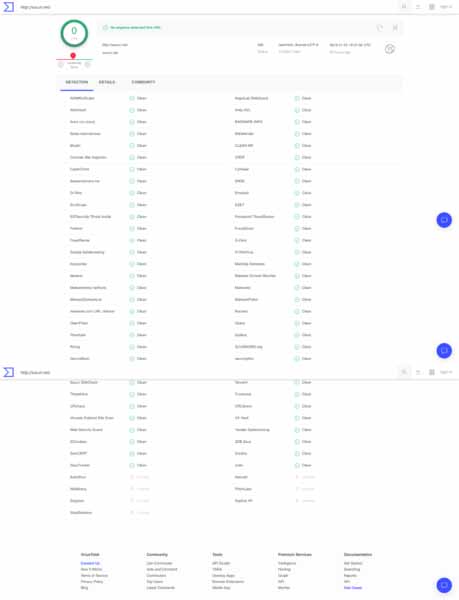 ویروس و بدافزار وب سایت - VirusTotal