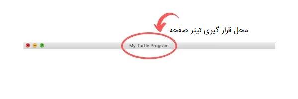 تغییر تیتر صفحه کتابخانه Turtle در پایتون