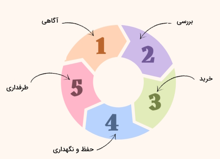 اینفوگرافیک مراحل چرخه عمر مشتری