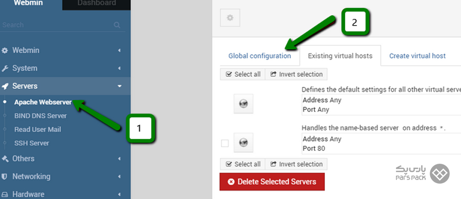 روی تب Global configuration کلیک کنید