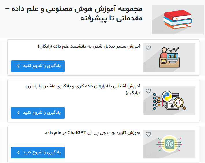 مجموعه فیلم آموزش هوش مصنوعی و علم داده – مقدماتی تا پیشرفته