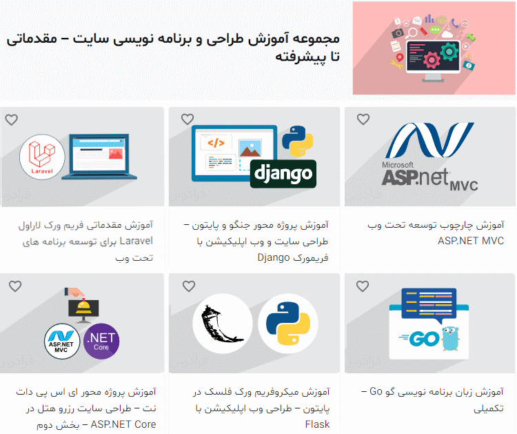 مجموعه فیلم‌های آموزشی طراحی و برنامه ‌نویسی سایت، مقدماتی تا پیشرفته