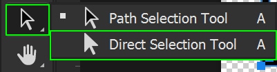 انتخاب ابزار Direct Selection