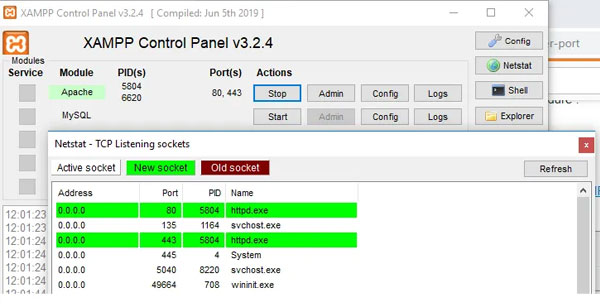 تغییر پورت xampp