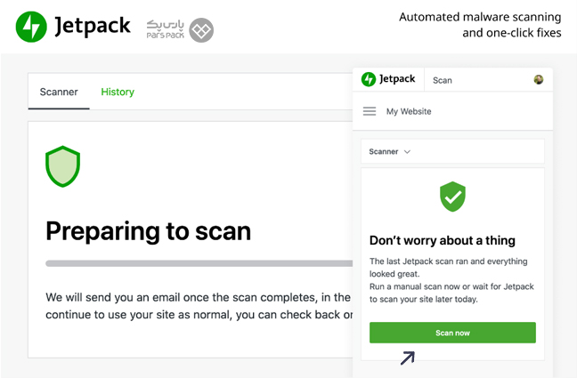 کلیک روی گزینه Scan Now در پلاگین جت بکاپ