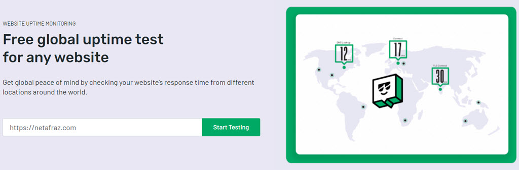 بررسی جهانی Uptime سایت