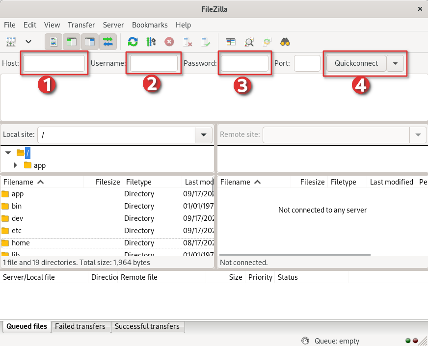 وصل شدن به FTP از طریق filezilla