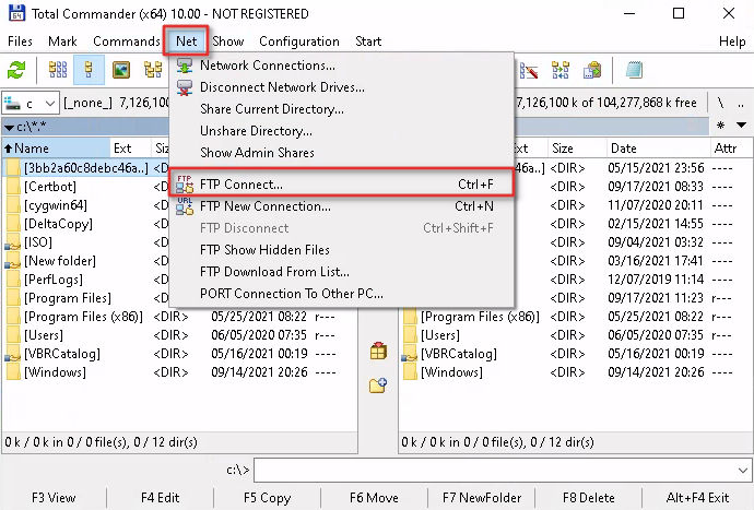 وصل شدن به FTP از طریق total commander