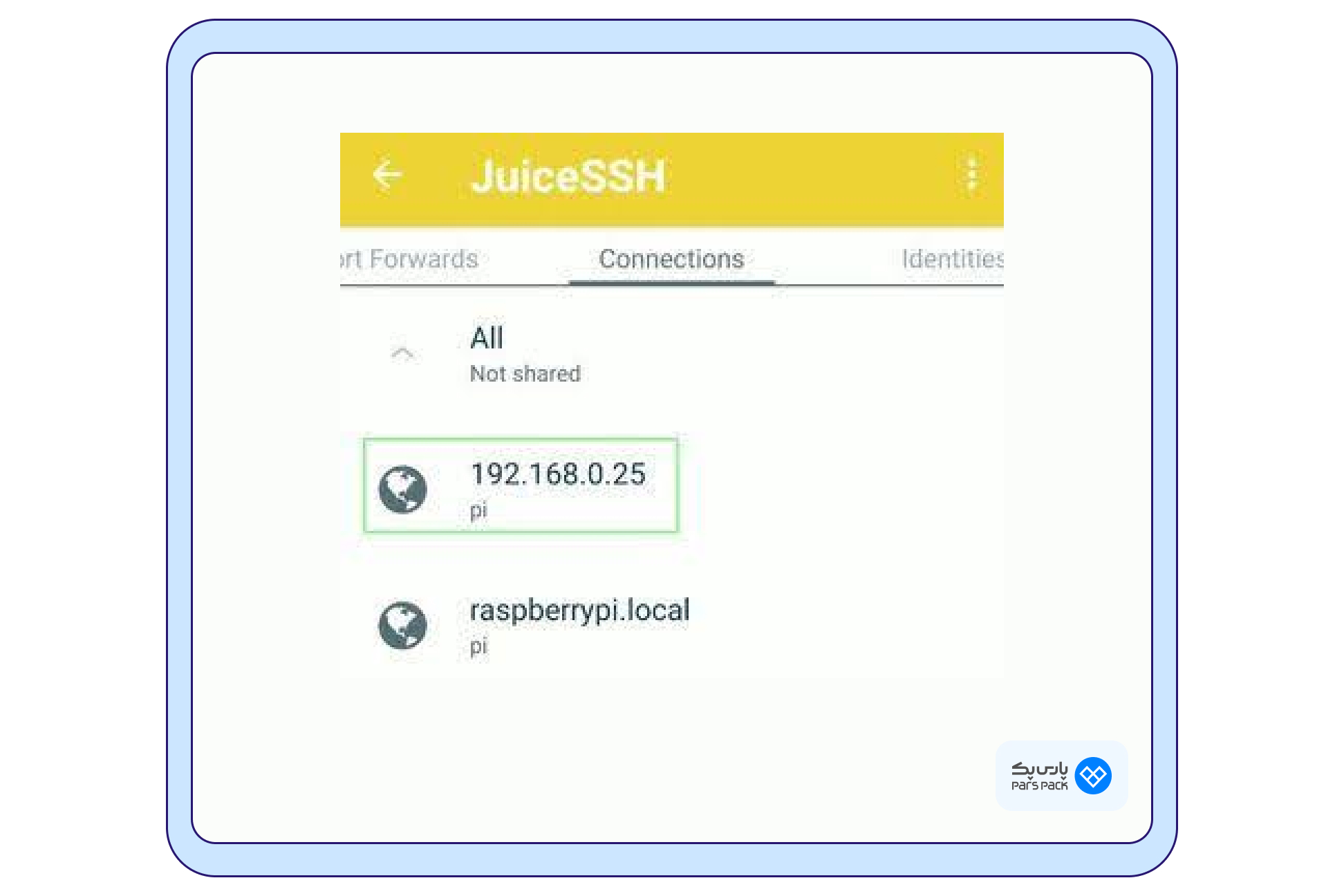 مدیریت Connection در اپلیکیشن Juice SSH